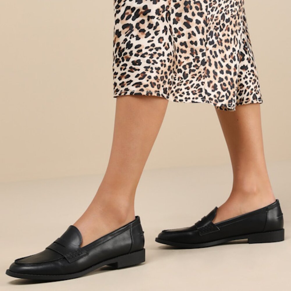 Lulus Julius Black Loafer Flats - Size 8 NEVER WORN